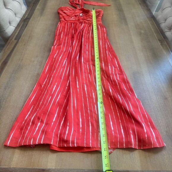 Sachin & Babi Casual Georgette Midi‎ Dress Size 4 Halter Smocked Back - Picture 7 of 16